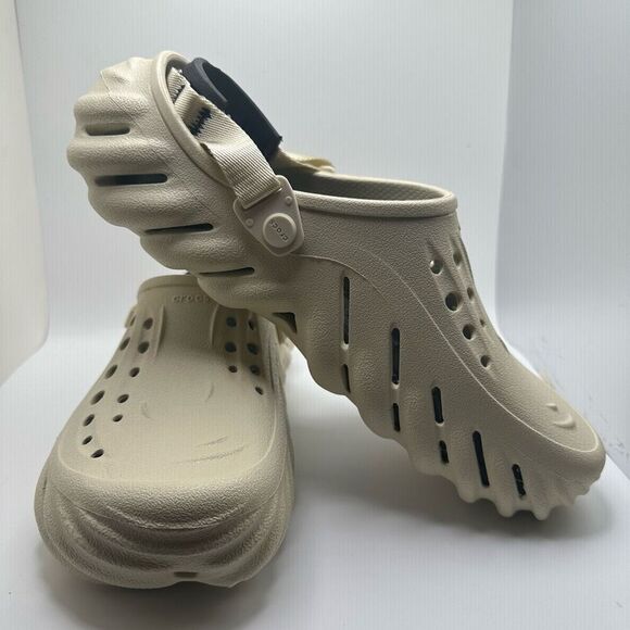 CROCS ECHO CLOG MENS 10 WOMENS 12 BONE WHITE - NEW - Picture 6 of 7